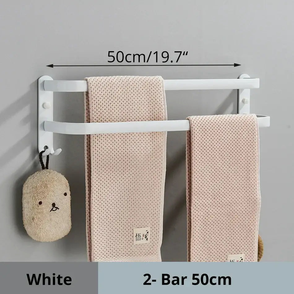 Black Aluminum Triple-Tier Towel Rack 50cm