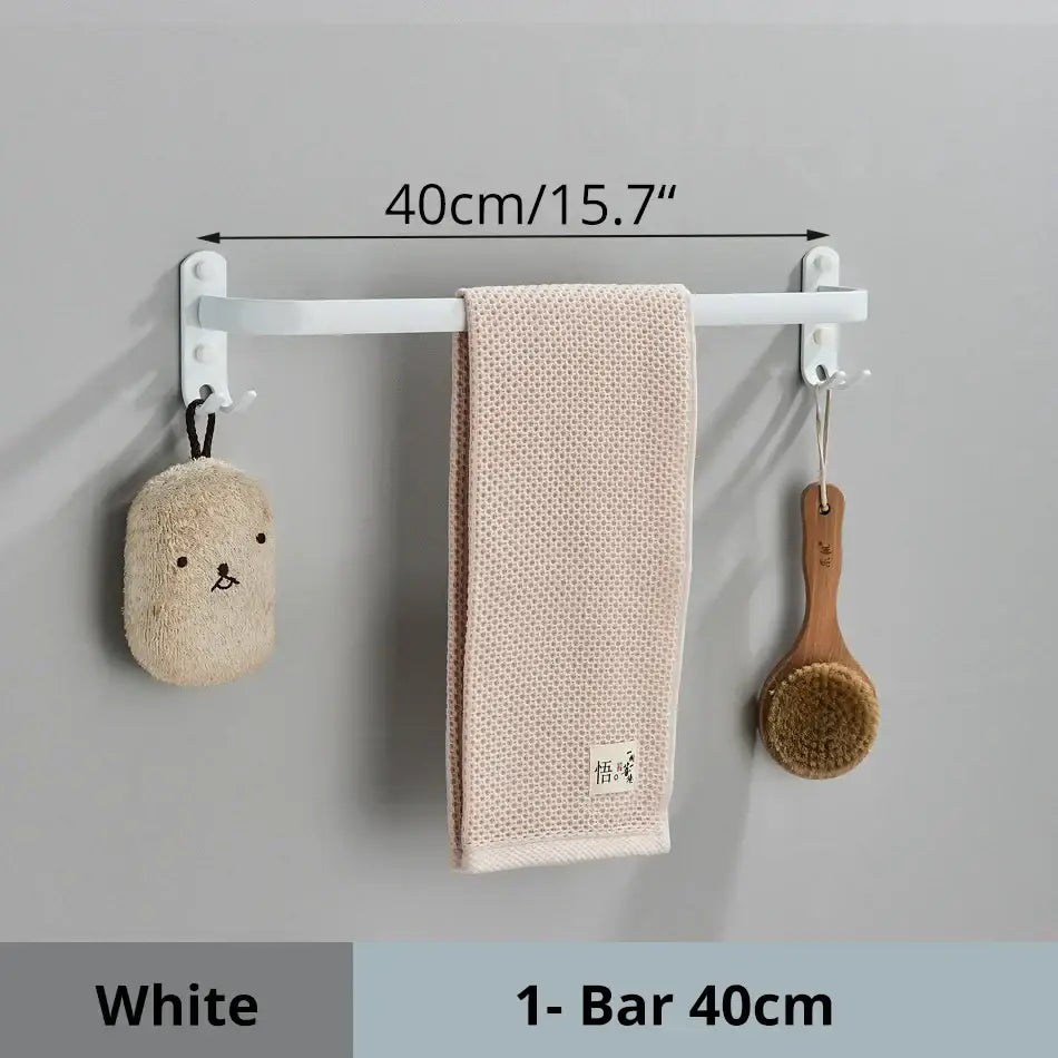 Black Aluminum Triple-Tier Towel Rack 50cm