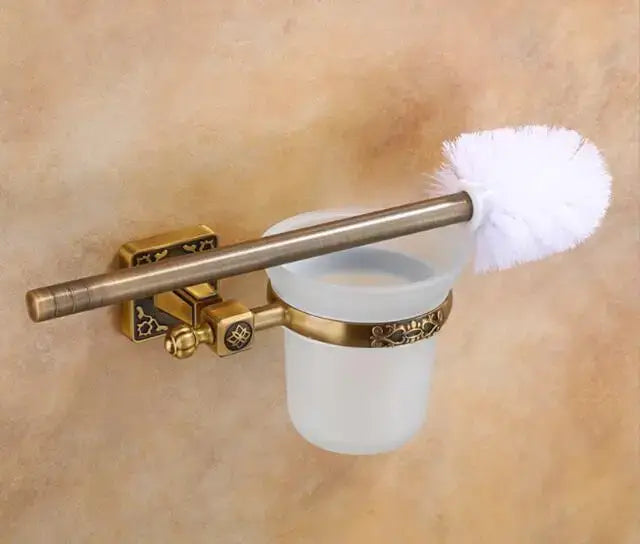 Brass Ceramic Brush Holder