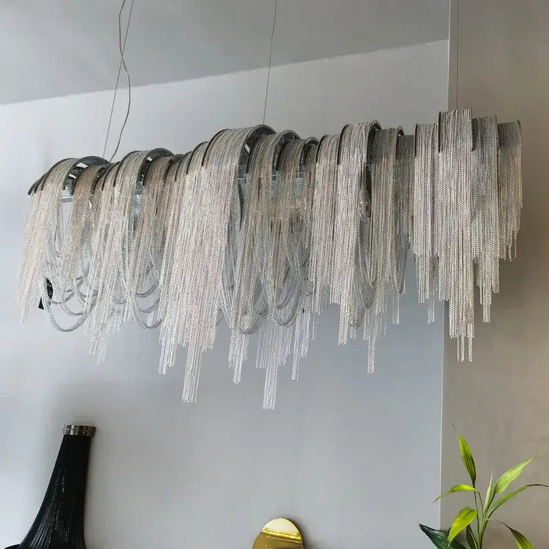 Silver Crystal LED Chandelier 110cm