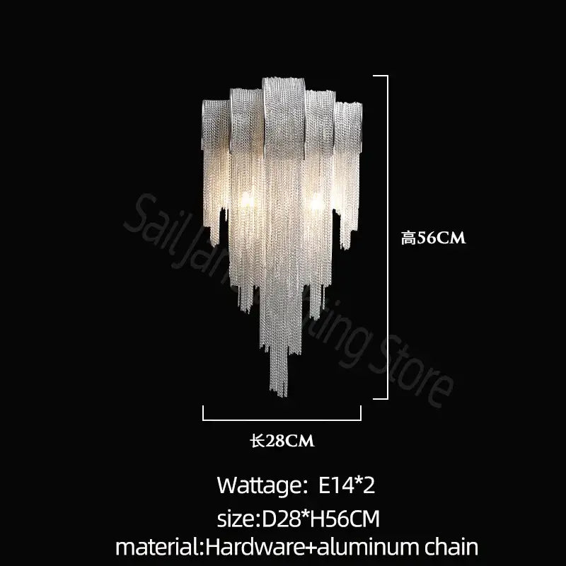 Silver Crystal LED Chandelier 110cm