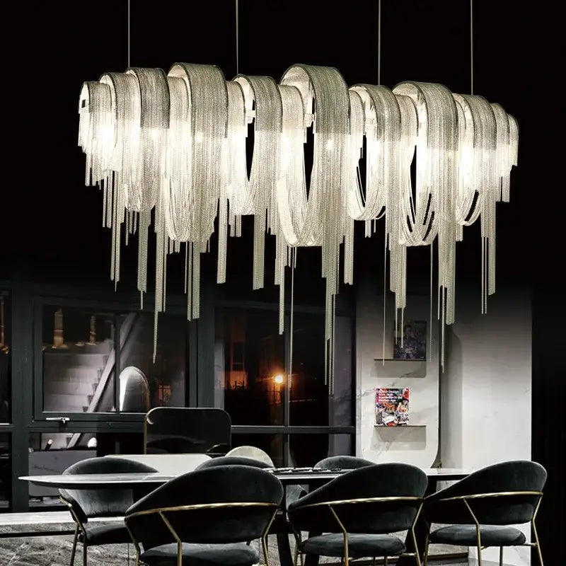 Silver Crystal LED Chandelier 110cm