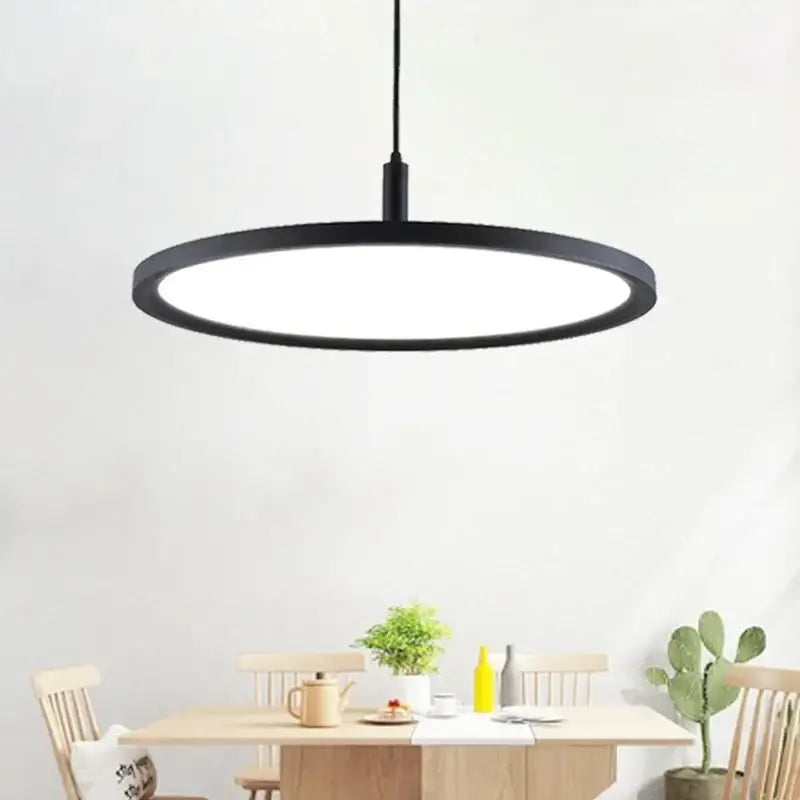 Black Aluminum LED Ring Pendant Light 60cm