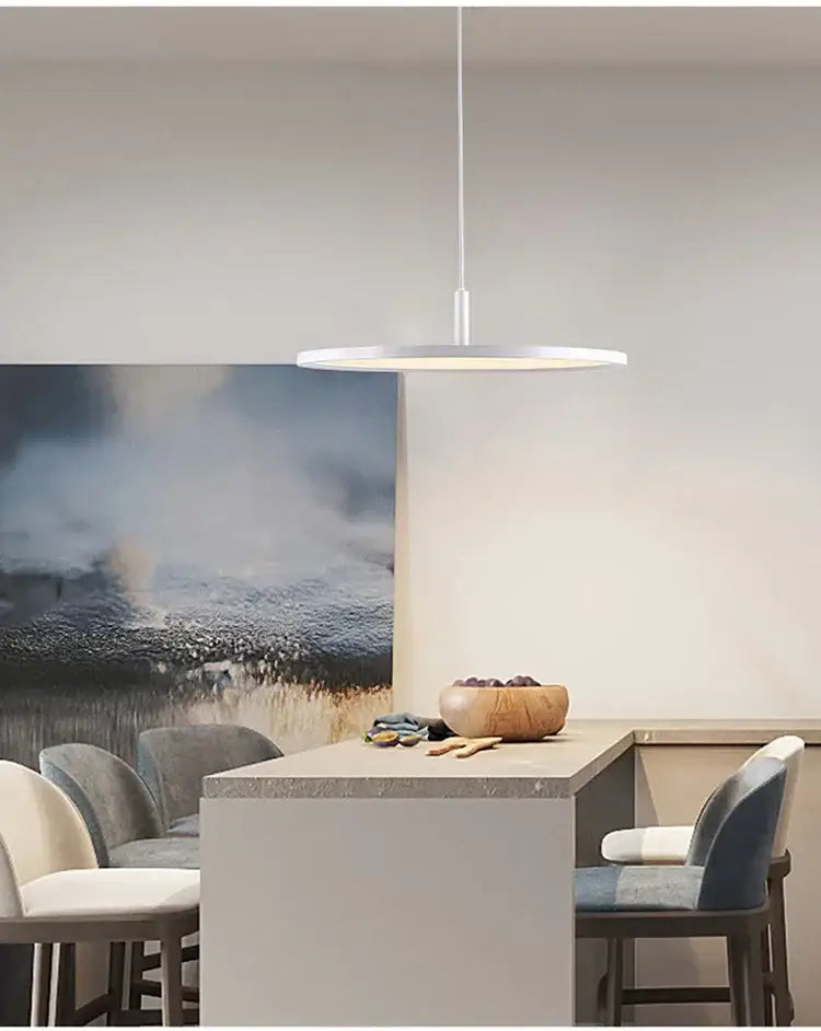 Black Aluminum LED Ring Pendant Light 60cm