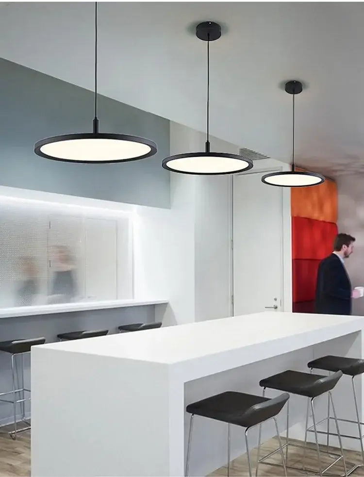 Black Aluminum LED Ring Pendant Light 60cm
