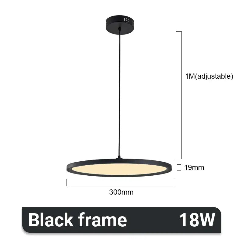 Black Aluminum LED Ring Pendant Light 60cm