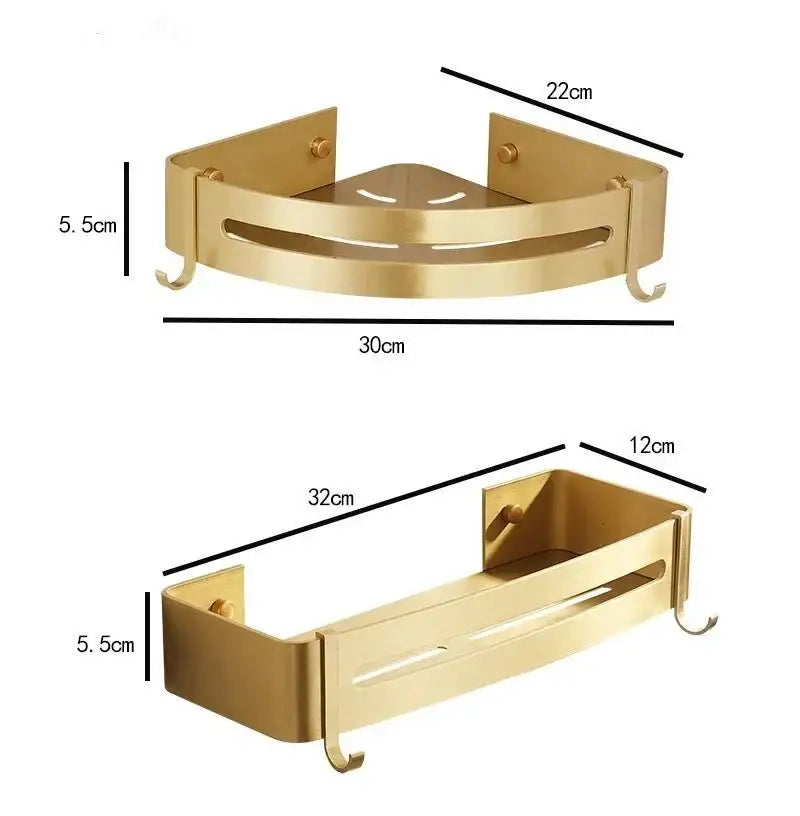 Gold Aluminum Shower Rack
