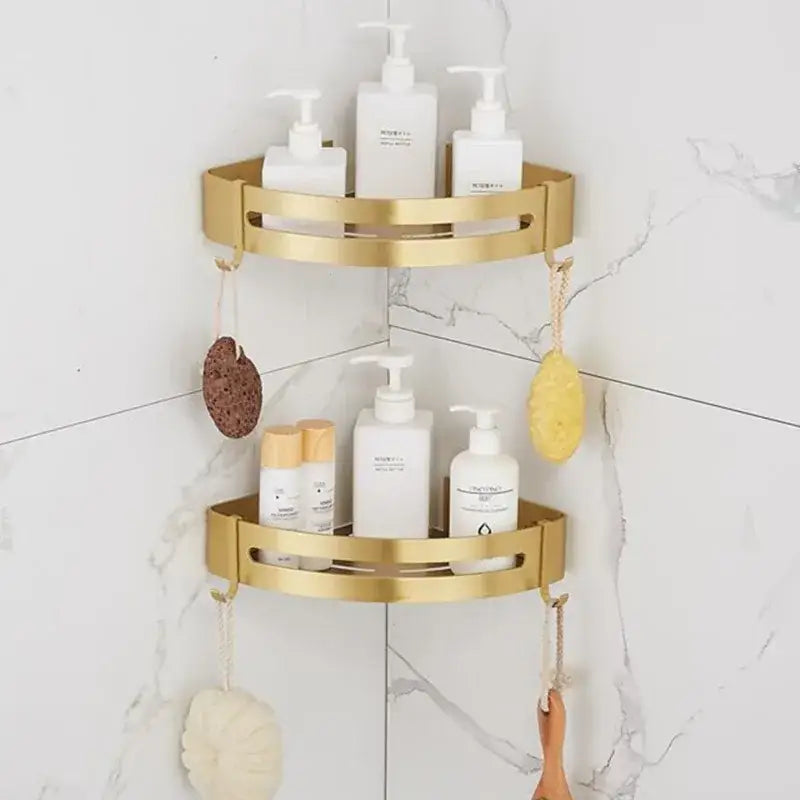 Gold Aluminum Shower Rack