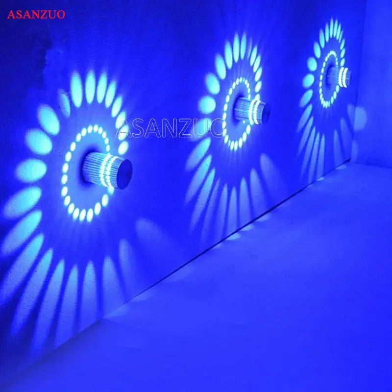 Blue Spiral LED Wall Lamp
