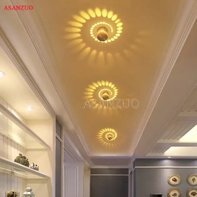 Blue Spiral LED Wall Lamp