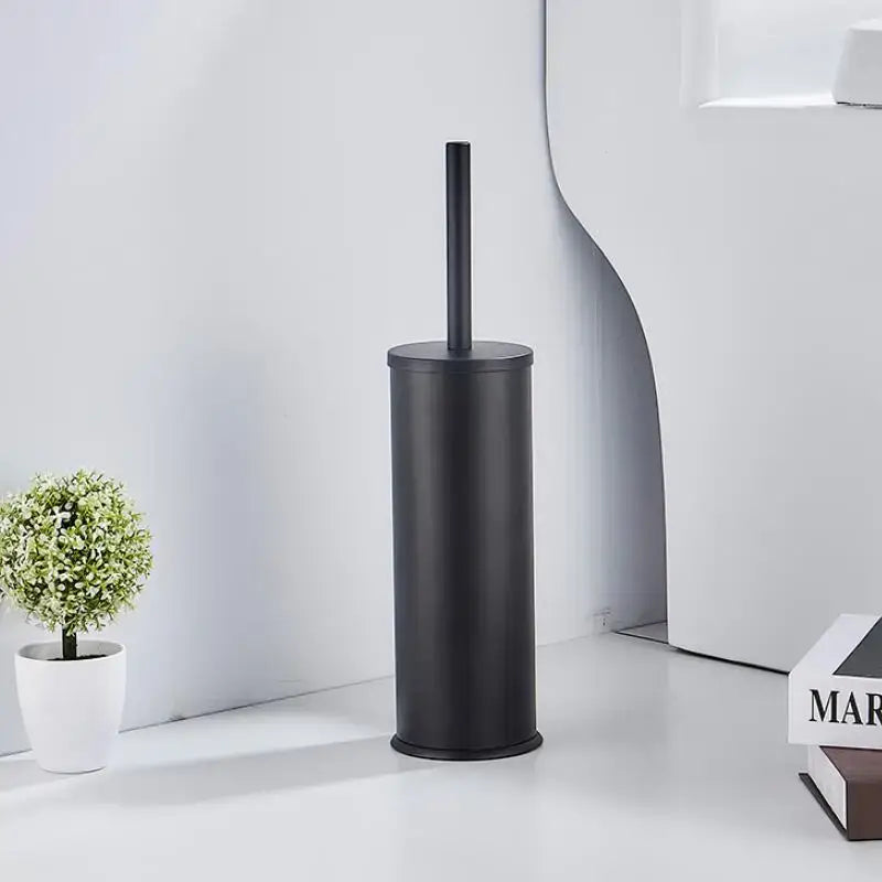 Black Aluminum Brush Holder