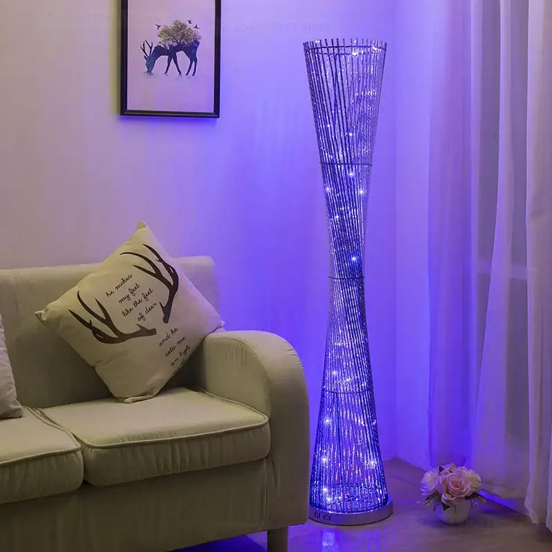 Silver Aluminum Floor Lamp