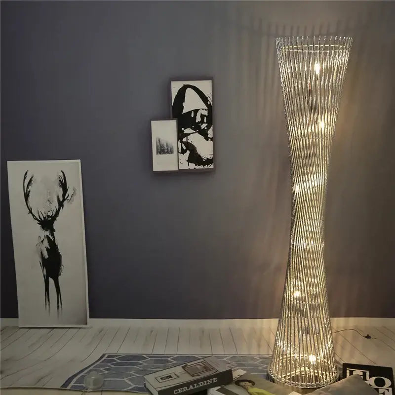 Silver Aluminum Floor Lamp
