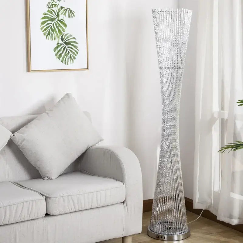 Silver Aluminum Floor Lamp