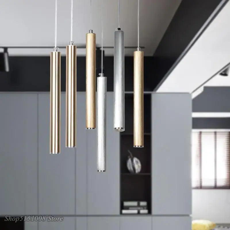 Gold Silver Tube Pendant
