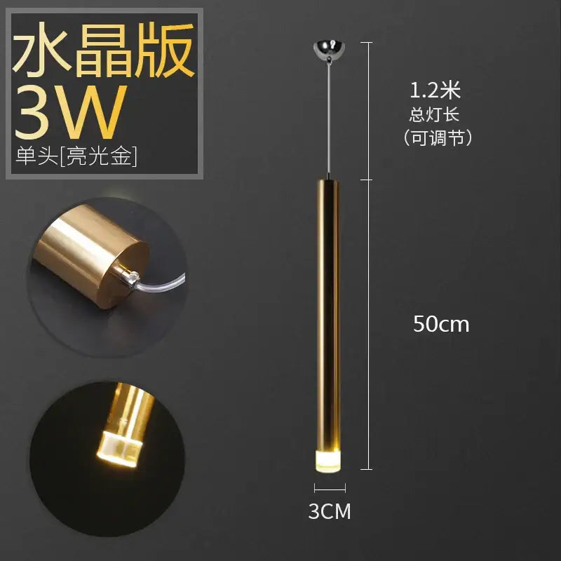 Gold Silver Tube Pendant
