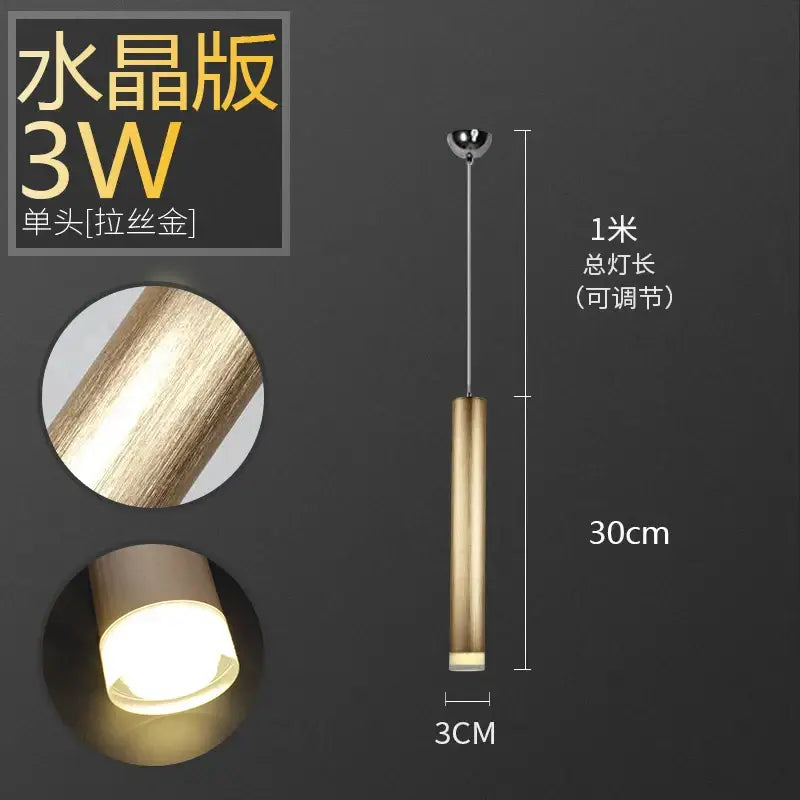 Gold Silver Tube Pendant