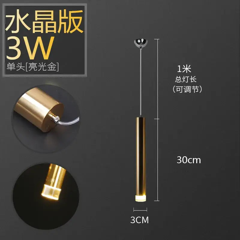 Gold Silver Tube Pendant