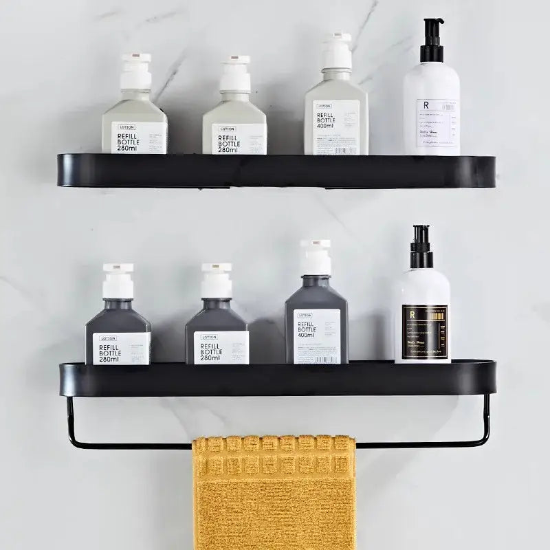 Black Aluminium Bathroom Shelf