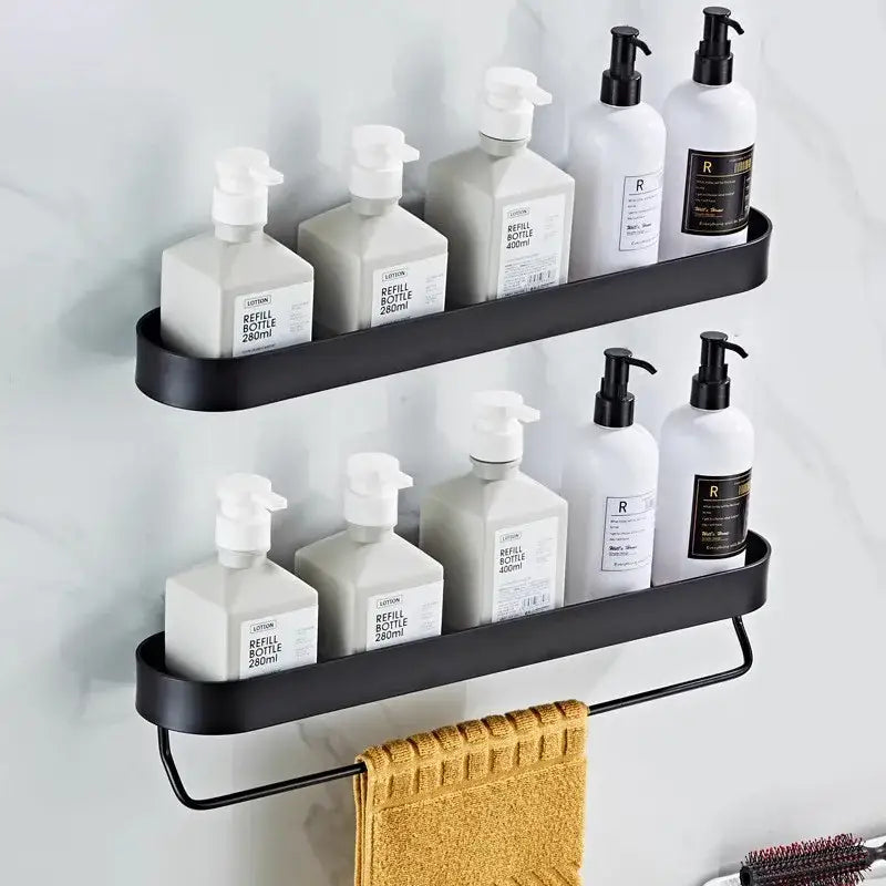 Black Aluminium Bathroom Shelf