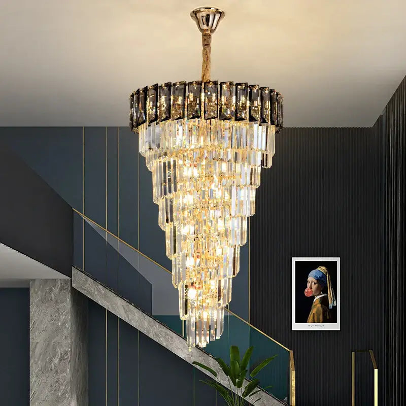 Amber Crystal Chandelier 150cm Smoke