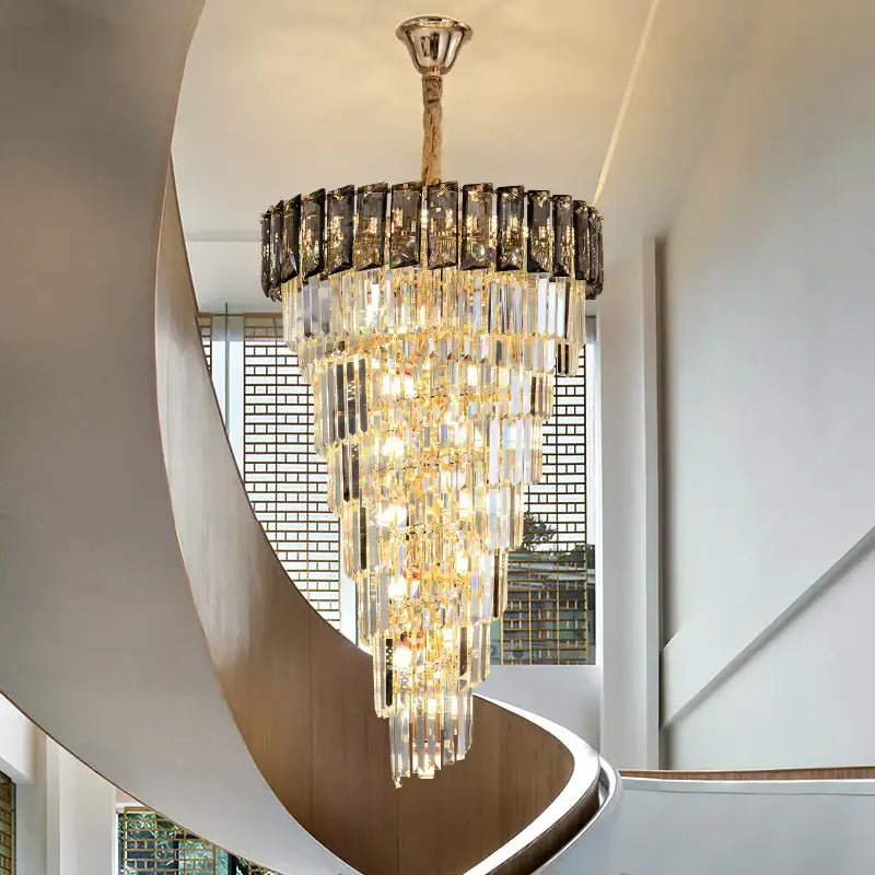 Amber Crystal Chandelier 150cm Smoke