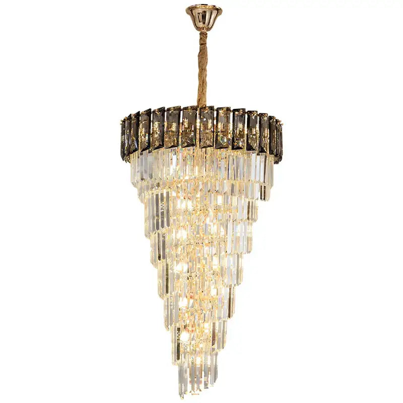 Amber Crystal Chandelier 150cm Smoke