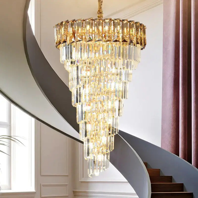 Amber Crystal Chandelier 150cm Smoke
