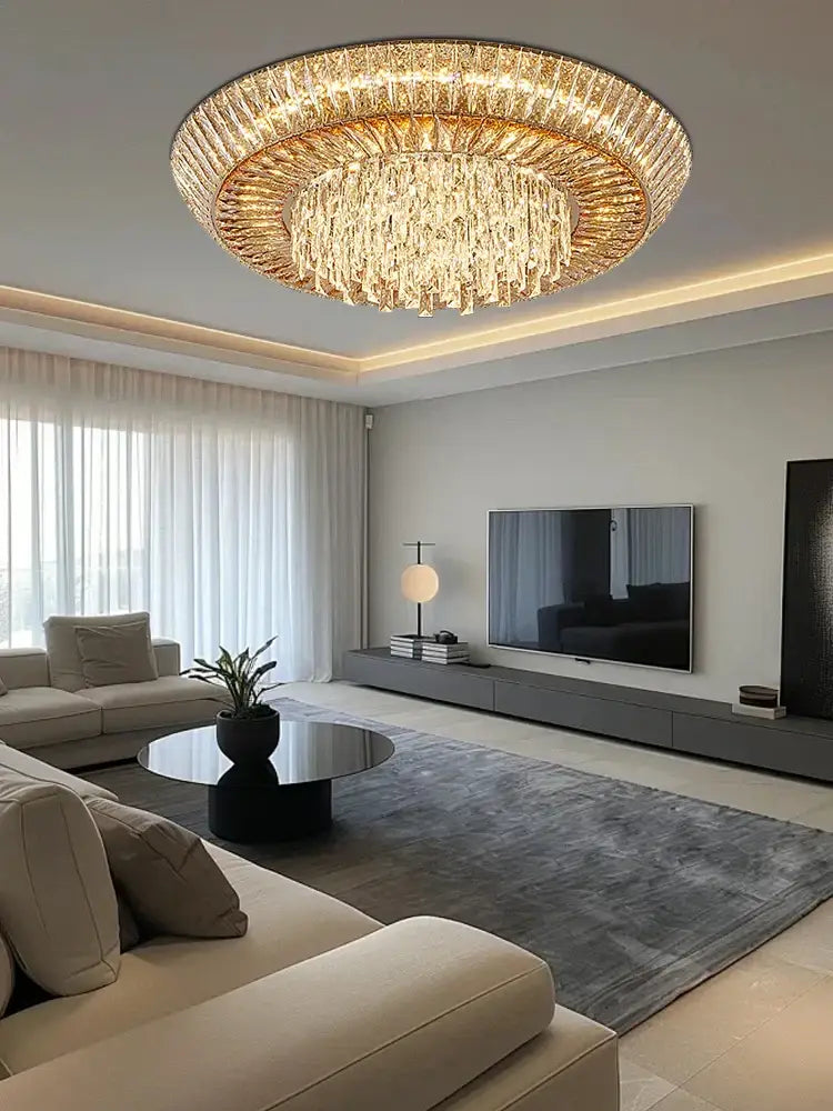 Amber Crystal Ceiling Light 100cm LED