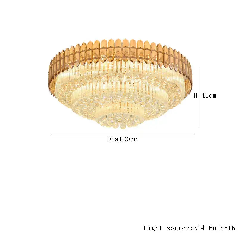 Amber Crystal Round Chandelier