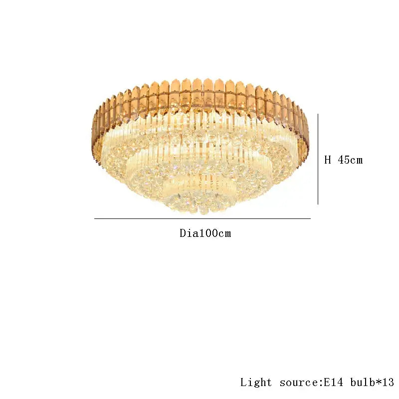 Amber Crystal Round Chandelier