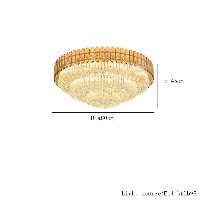 Amber Crystal Round Chandelier