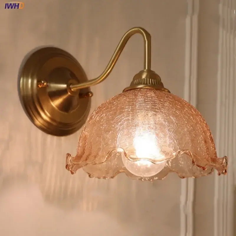 Amber Flower Glass Sconce