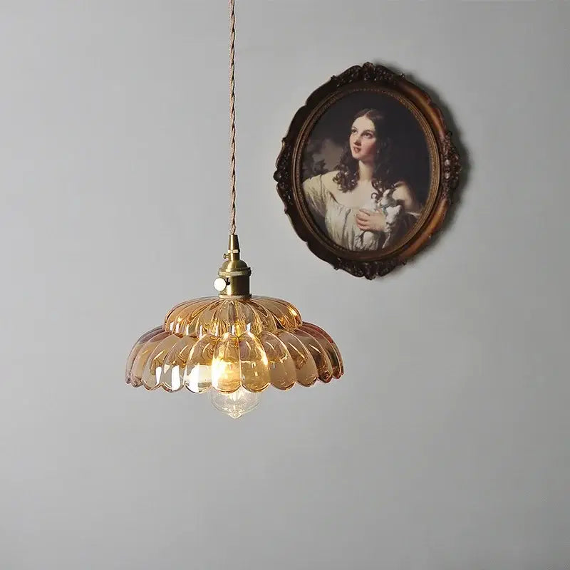 Amber Brass Pendant Light