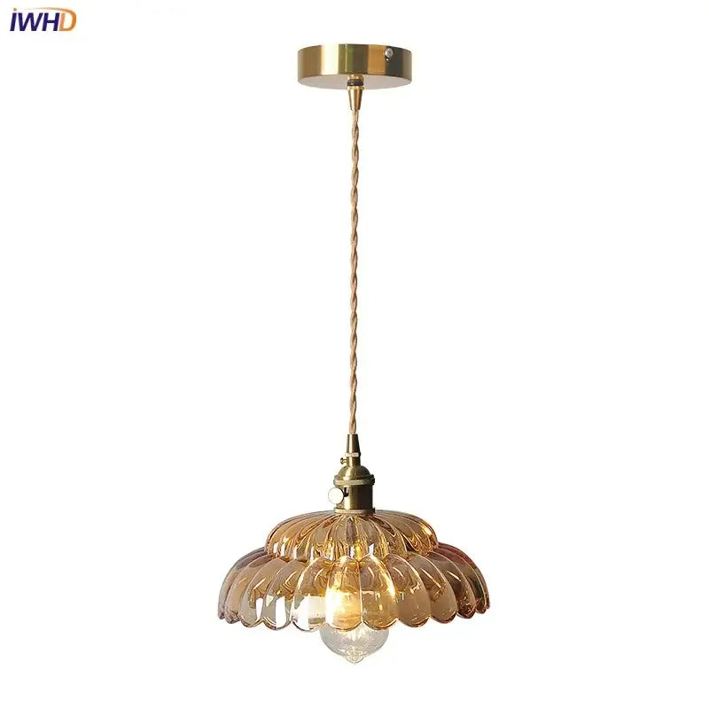 Amber Brass Pendant Light
