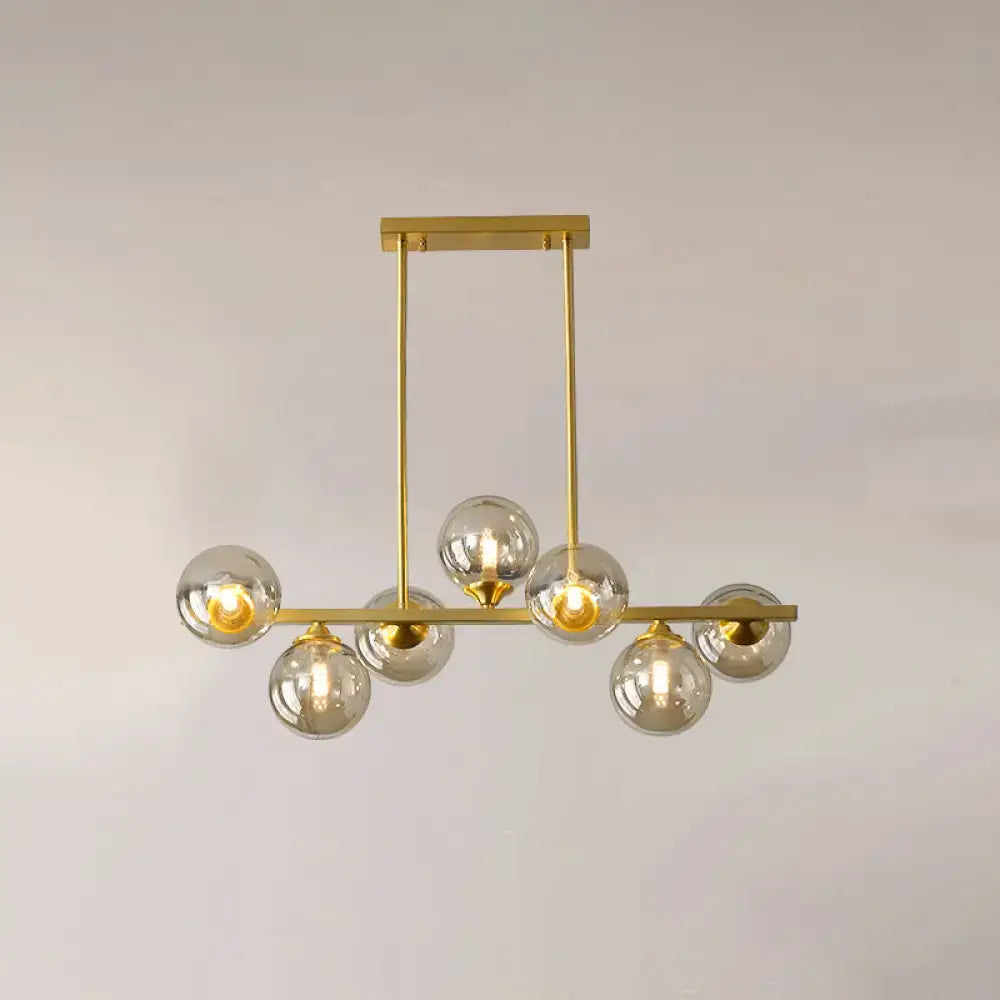 Gold Amber Glass Chandelier