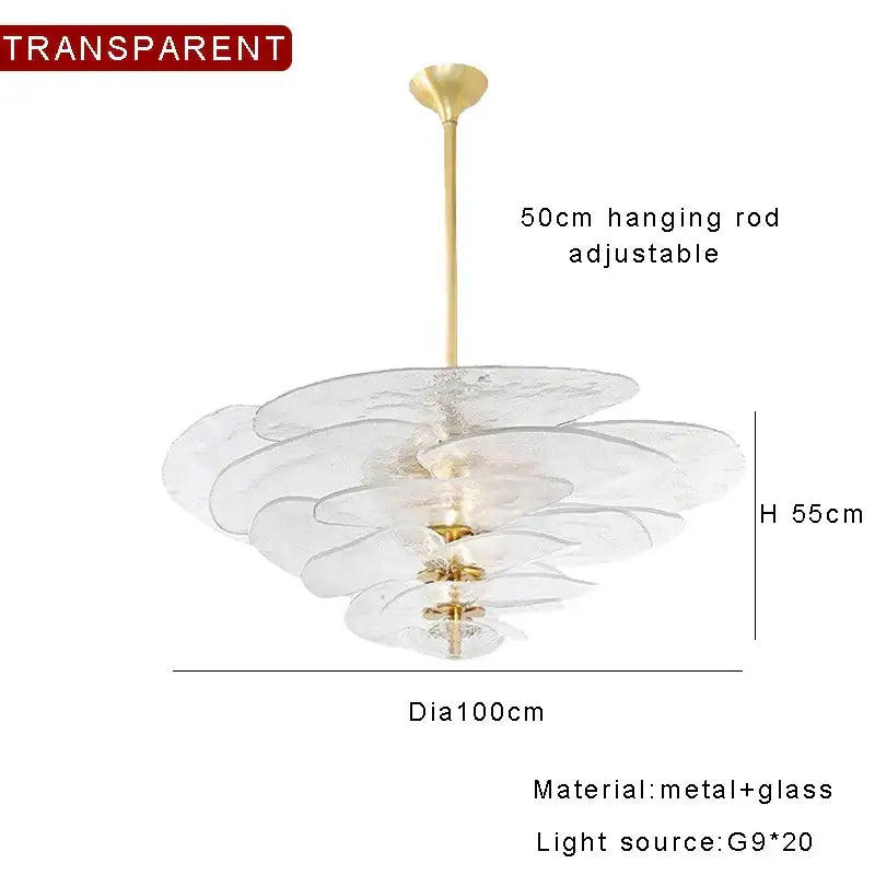 Green Gold Glass Chandelier