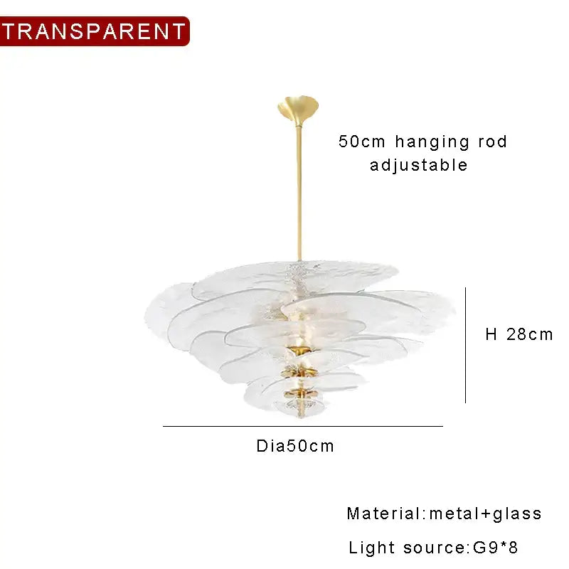 Green Gold Glass Chandelier