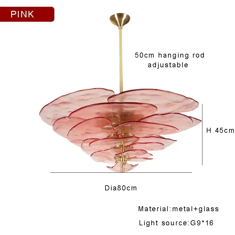 Green Gold Glass Chandelier