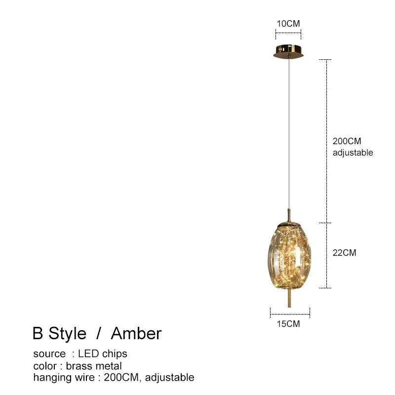 Amber Glass Fairy Chandelier