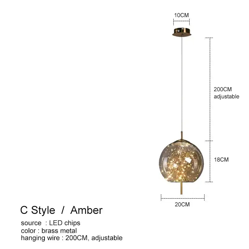 Amber Glass Fairy Chandelier