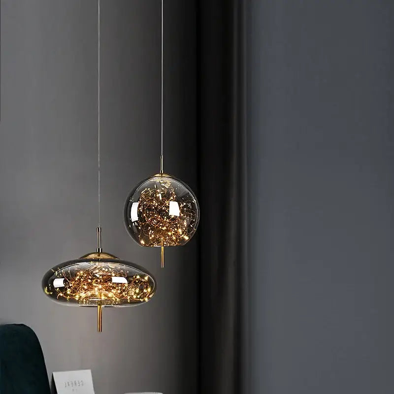 Amber String Light Chandelier