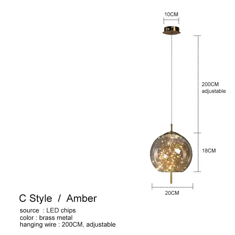 Amber String Light Chandelier