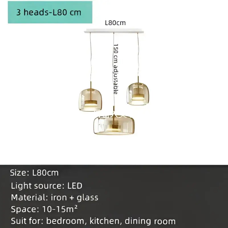 Amber Brass Accent Chandelier