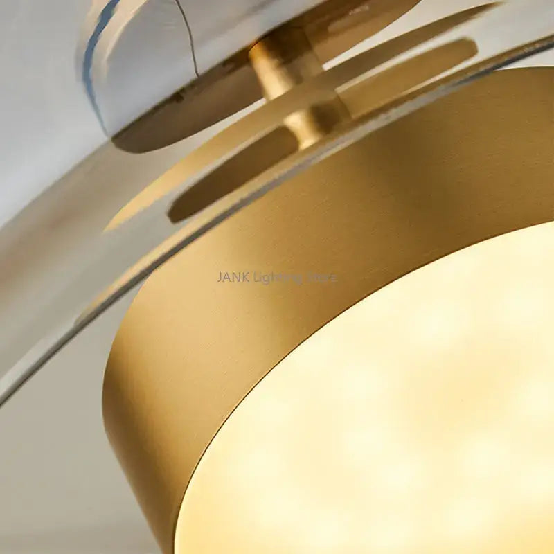 Amber Brass Accent Chandelier