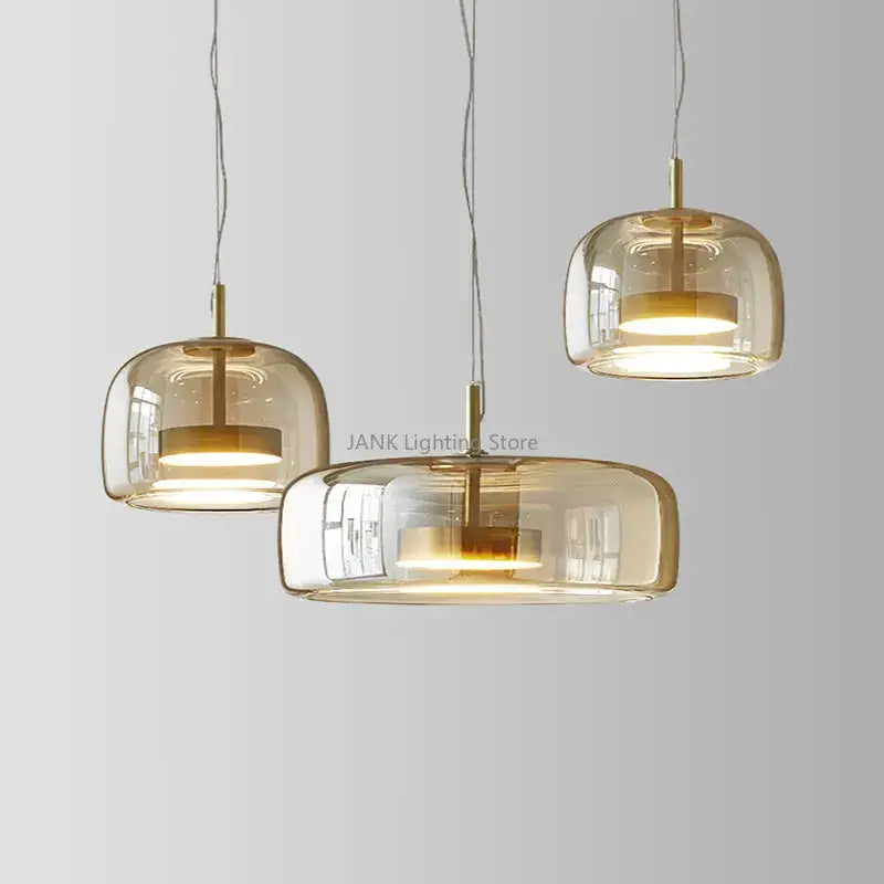 Amber Brass Accent Chandelier