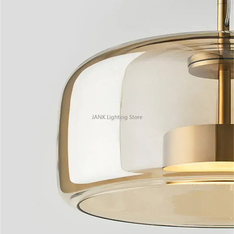 Amber Brass Accent Chandelier