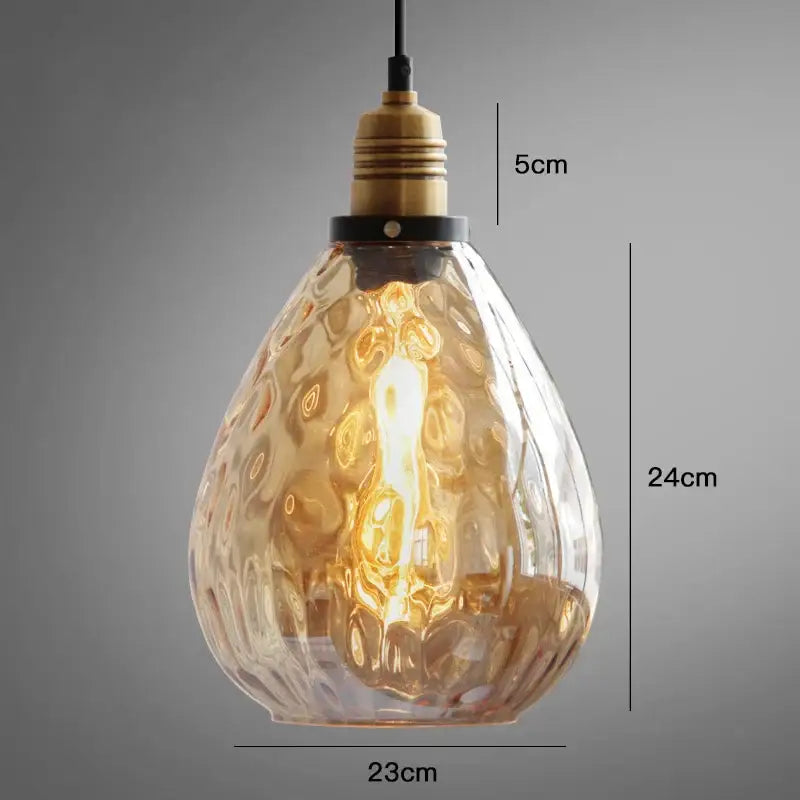 Amber Glass Industrial Pendants