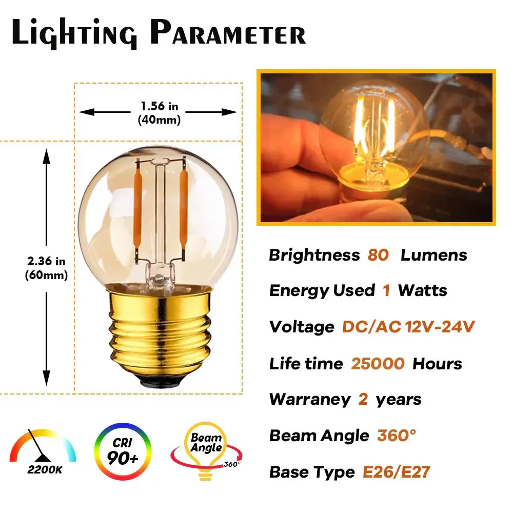 Amber Glass LED Bulbs