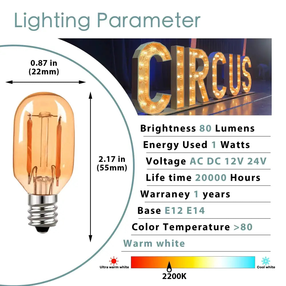 Amber Glass Warm LED Bulbs